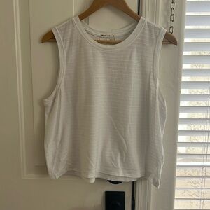 Marine Layer cropped boxy tank with stripe texture - GUC XL